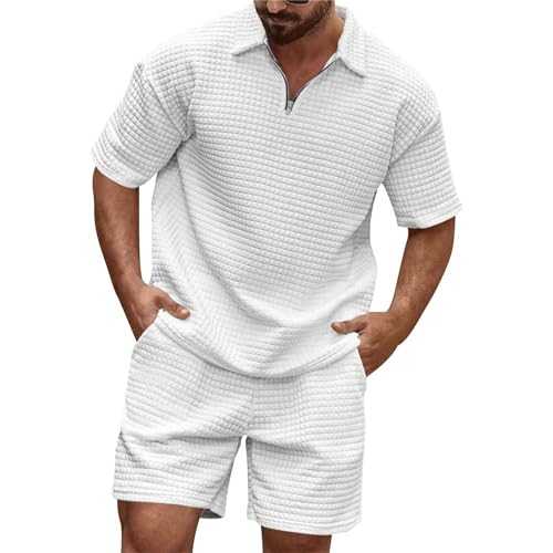 Cocila Men's New Summer Foreign Trade Leisure Trend Fashion Comfortable Solid Color Lapel Collar Mens Summer Suit Mens Shorts Tracksuit Set Hoodie Mens Tracksuit Tops
