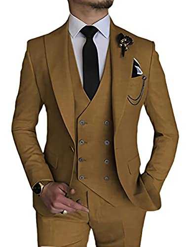 Men's 3 Piece Suit Slim Fit Suits One Button Blazer Vest Pants Formal Business Wedding Prom Suits