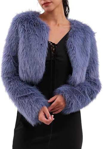 Amazhiyu Women's Fur Coat, Short Faux Fur Jacket, Faux Fur Coat, Plush Fur Jacket, Fleece Coat, Long Sleeve Faux Fur Coat, Winter Coat, Jackets, Open Collar