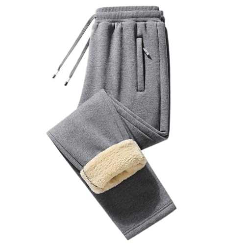 Men's Sports Trousers with Pockets Warm Leisure Tracksuit Bottoms Jogging Bottoms Men's Cotton Winter Fleece Men's Trousers Fintess Trousers Basic Straight Fit Sweatpants