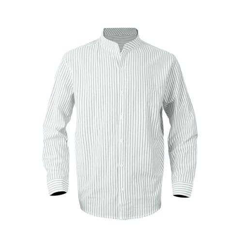 Men's Thin Shirt Long Sleeve Shirt Button Down Casual Shirt Business Shirt for Spring Lightweight Comfortable Business Work Shirt Striped Sports Shirt Cotton Shirts Slim Fit Tops