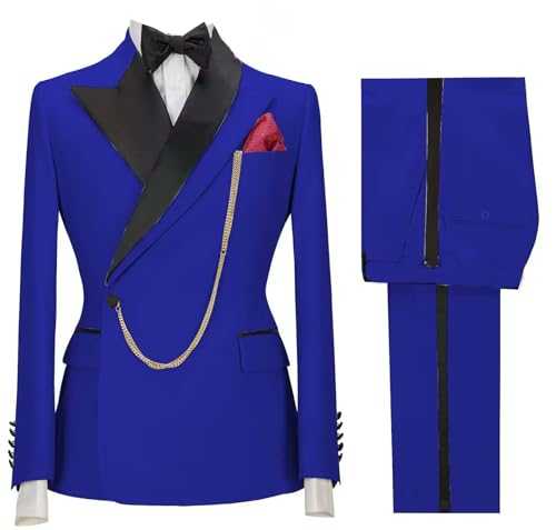 Pkrboro Men's 2-Piece Suit One Button Jacket Pants Tuxedos for Leisure/Dinner/Groom
