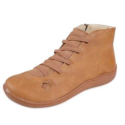 Womens Winter Warm Lined Ankle Boots Ladies Lightweight Two Side Zip Casual Comfort Ankle Boots
