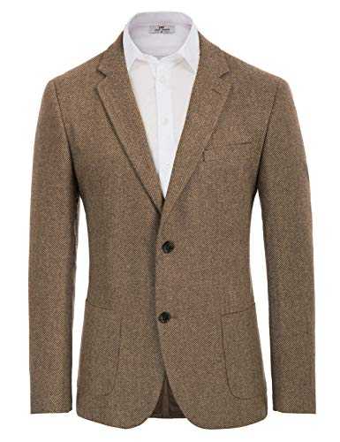 Herringbone Tweed Blazer British Wool Blend Sport Coat Jacket