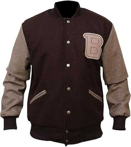 Mens Appealing Hotline Miami Varsity Bomber Letterman Wool Brown Jacket