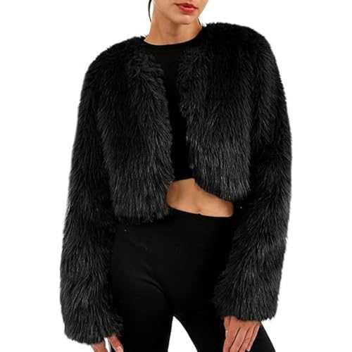 Teddy Fleece Jacket Women Faux Fur Coat Winter Short Solid Colour Outerwear Long Sleeve Shaggy Parka Fluffy Cardigan