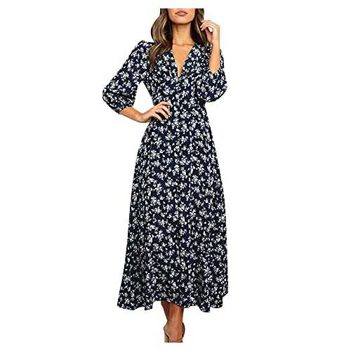 Elegant Women's Summer Dress, Chiffon V-Neck Wrap, High Waist, Ruffle Maxi, Party & Autumn Dress