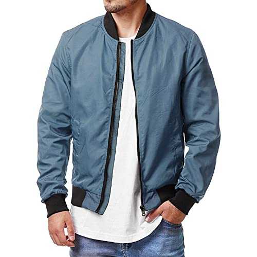 Cocila Mens Autumn and Winter Casual Sports Large Size Thin Zipper Jacket Jackets for Men Work Varsity Bomber Bicycle Waterproof Clothing