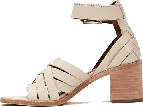 FRYE Women's Bianca Hurache 2 Piece Heeled Sandal, White, 8 UK