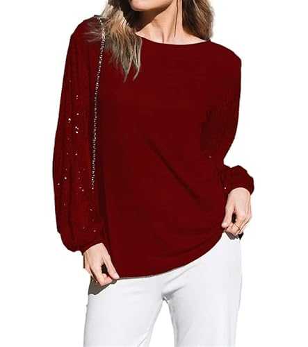 FANSI NOVA Womens Flutter Sleeve Boatneck Sparkly Holiday Party Blouse Casual Loose Sequin Tunic Tops