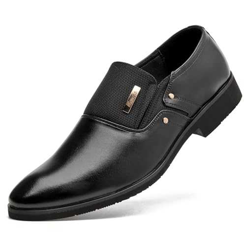 Men's Leather Oxfords Formal Slip on Business Dress Shoes