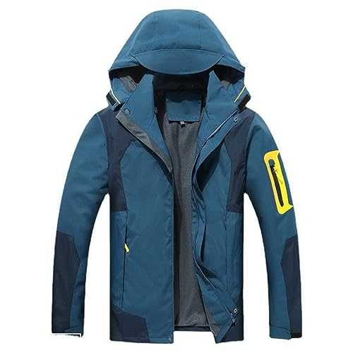 Cocila Big and Tall Men Winter Coats Outdoor Four Seasons Mountaineering Jacket Men's Jacket Men Double Breasted Wool Coat Hoody with Zip Pocket Cycling Waterproof Jacket Mens