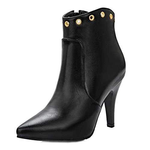 Onewus Fashion Women Ankle Boots with Thin Heel and Pointed Toe