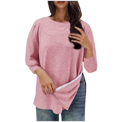 ANHATUIV Womens Tops Ladies Blouses Post Shoulder Surgery Shirts for Women Tear Away 3/4 Tops After Rotator Cuff Shirts Summer Tees Loose Fit Pullover Tunic Blouse Chemo Port Adaptive Clothing