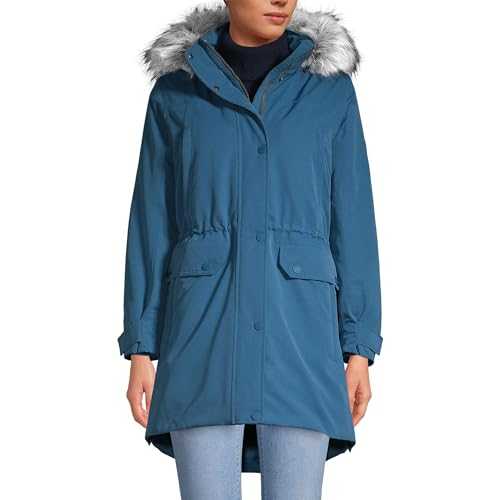 Lands' End Women's Expedition Waterproof Down Winter Parka with Faux Fur Hood