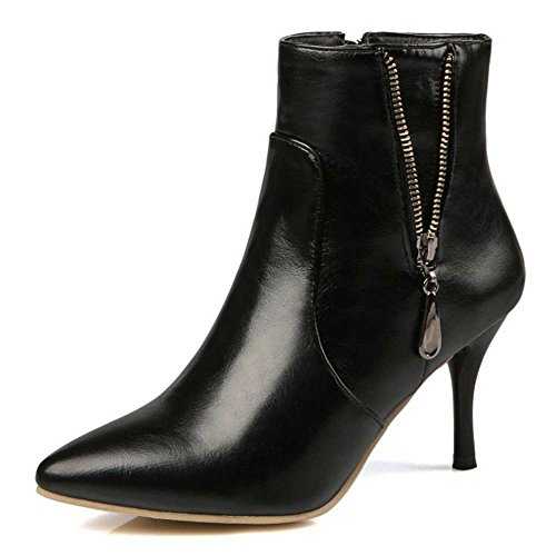 SJJH Women Ankle Boots with Kitten Heel and Pointed Toe All Macth Women Boots for Parties