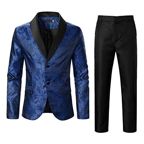 Men's Jacquard Tuxedo Suit, Luxury Shawl Collar Blazer Set, Floral Embossed Dinner Jacket, Men's Formal Prom Suit, Tailored Wedding Outfit for Men, Two-Piece Evening Dress Suit