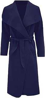 GOSTYLES® Womens Long Waterfall Italian Duster Trench Coats, Ladies Winter Wear Long Sleeve French Belted Oversized Jacket UK One Size