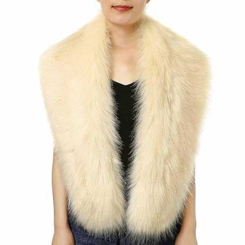 Dikoaina Extra Large Women's Faux Fur Collar for Winter Coat