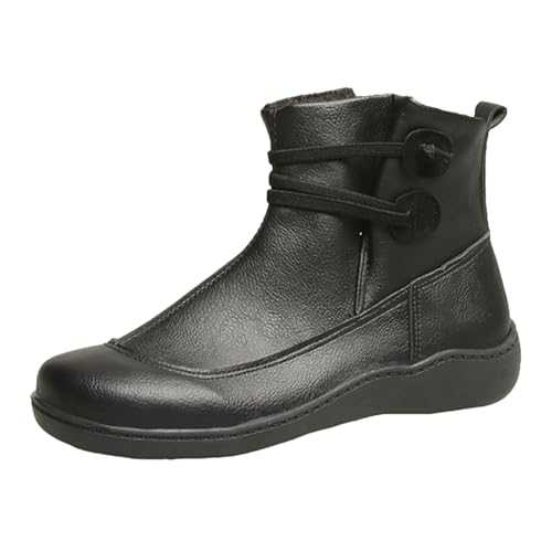 CEWIFO Flat Boots for Women UK High Heel Lightweight Lined Boots Women Womens Chelsea Boots Brown Leather Brown Leather Boots for Women Winter Boots Leather for Women UK