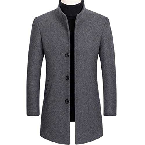 Wool & Blends Coat Men Autumn Winter Long Trench Coat Business Casual Thick Woolen Jacket Men Overcoats Clothing