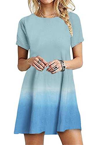 YMING Women's Long Shirt Mini Loose Summer Dress Basic Casual T-Shirt Dress 16 Color XXS-XXXXXL