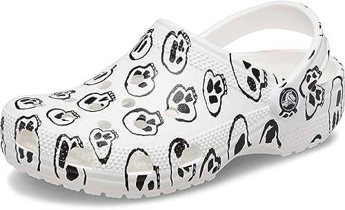 Unisex-Adult Classic Graphic Clogs, White/Black, 3 UK Men / 4 UK Women