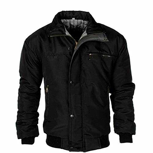AK Sports New Men's Sky Diver Bomber Warm Padded Jacket Check Lined Work Winter Coat UK Sizes (S-5XL)