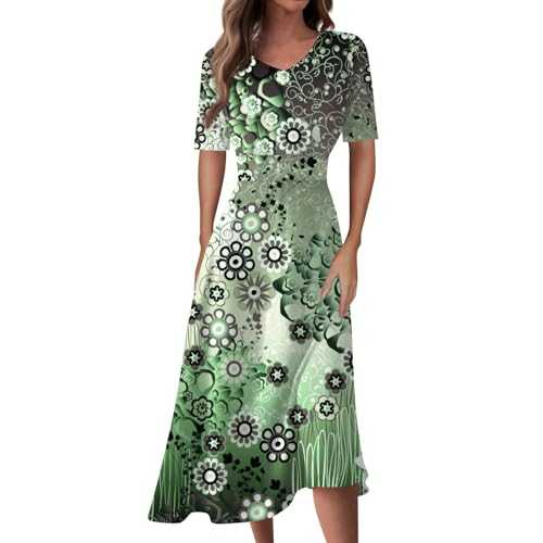 Womens Bohemian Swing Bodycon Summer Dresses UK Casual Partywear Hawaii Beach Maxi Dresses Elegant V Neck Tunic Bodycon Dresses Daily A Line Cocktail Evening Dress
