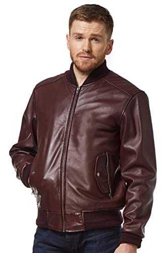 Smart Range 70'S RETRO BOMBER Men's Oxblood Classic Soft Italian Nappa Leather Jacket 1229