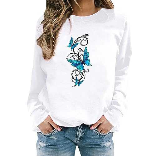 Women's Feather Print Casual Fashion Sweatshirt Top Personalised Hoodies for Women Sweet Lovely Fuzzy Fluffy Rabbit Sweater Gifts for Women Birthday Unique Sale Clearance