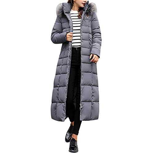 Petalum Women's Thickened Maxi Down Jackets Hooded Long Down Jacket Winter Parka Puffer Coat