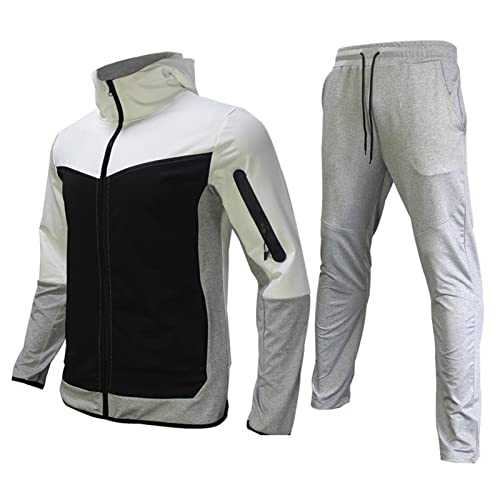 QWUVEDS Men's Winter Plain Tracksuit 2-Piece Outfits Long Sleeve T-Shirts and Trousers Jogging Sets Athletic Sports Suit Tracksuits Sportswear Tracksuit Camouflage