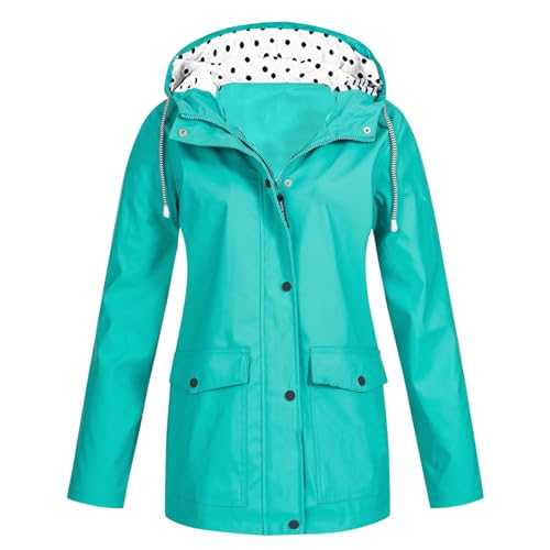 WILLBEST Rain Jackets for Women Waterproof Hooded Trench Rain Coat Zip Up Lightweight Outdoor Travel Ski Windbreaker Outerwear