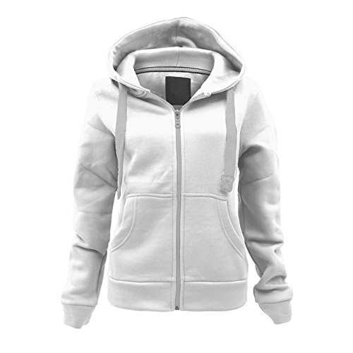 Parsa Fashions Ladies Plain Zip Up Hoodie Womens Fleece Hooded Top Long Sleeves Front Pockets Soft Stretchable Comfortable PLUS SIZES Small to XXXXXXXL (UK 6-30)