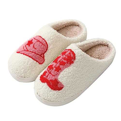 Solutra Women's Fluffy Slippers Winter, Plush Memory Foam Slippers Women, Comfy Warm House Slippers for Women Men