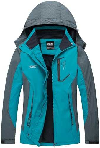 DCmount Womens Waterproof Jacket Ladies Hooded Raincoat Softshell