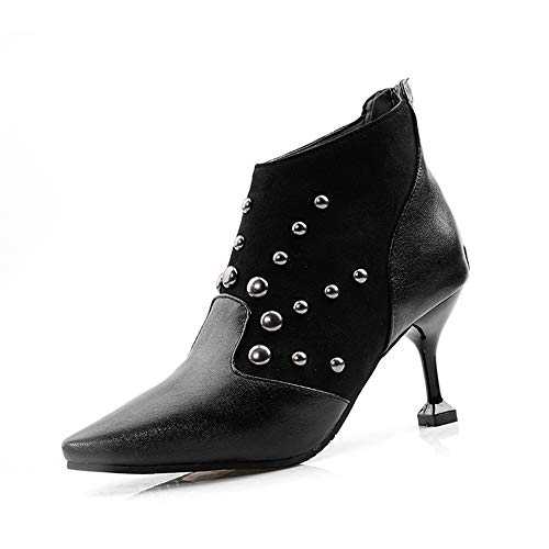 CUTEHEELS Women Ankle Boots with Thin Heel and Pointed Toe