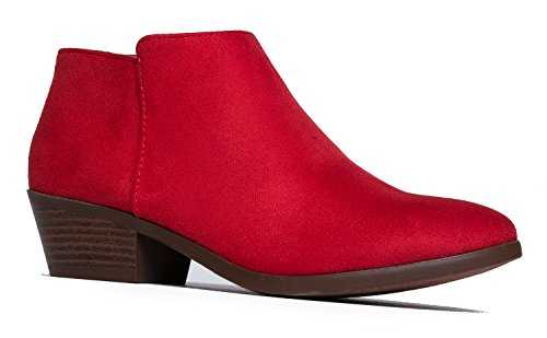 Lexy Ankle Boot - Low Stacked Heel Closed Toe Casual Western Bootie