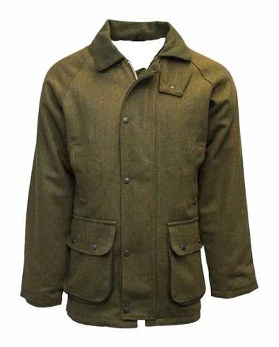 Men's Warm Thick Heavy Tweed Padded Country Outdoor Hunting Game Shooting Fishing Farming Tweed Jacket Coat