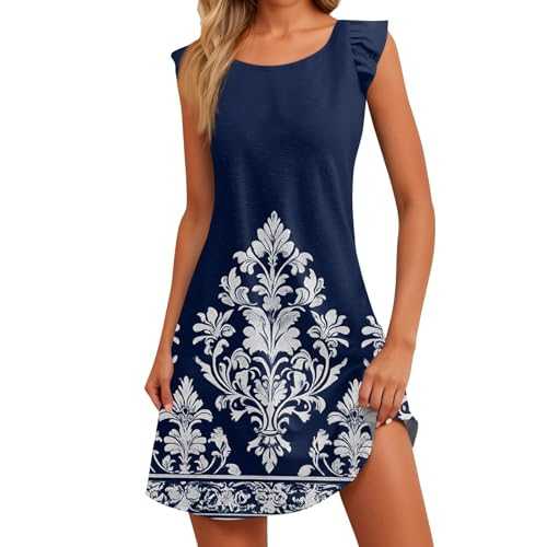 Summer Dresses for Women UK Casual Dress Sundress Flying Sleeve Skirt Bohemian