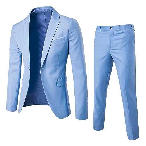 iTNHFP Mens Suits 2 Piece Slim Fit Wedding Formal Tuxedo One Button Close Blazers Jacket Waistcoat Trousers Straight-Fit Suits for Men Uk Fashionable Holiday lapel Suit Jackets