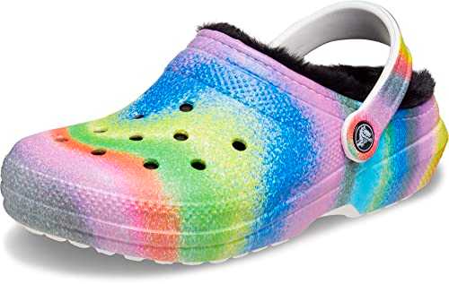 Unisex Classic Lined Tie-dye Clog Clog, White Multi, 4 UK Men/ 6 UK Women