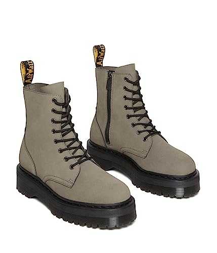 DR MARTENS Men's 8 Eye Boot, Nickel Grey Milled Nubuck Wp, 4 UK
