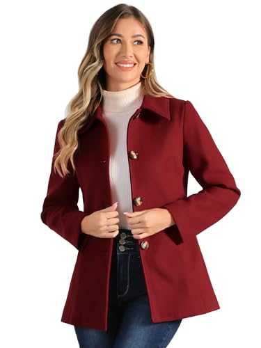 Allegra K Women's Pea Coat FRESH & FEMININE