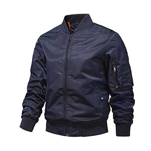 HAOLEI Varsity Jacket Mens Baseball Jackets Lightweight Bomber College Jacket Casual Bomber Jacket Windproof Winter Warm Windbreaker Motorcycle Jacket Cargo Coat Outwear Flight Jacket UK Size 8-22