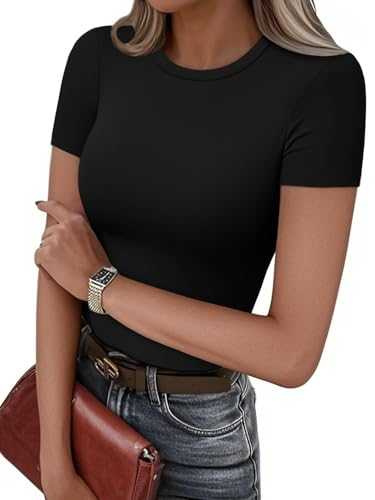 AUTOMET Womens Short Sleeve T Shirts Summer Crop Tops 2025 Going Out Basic Cute Tee Y2k Fitted Workout Clothes