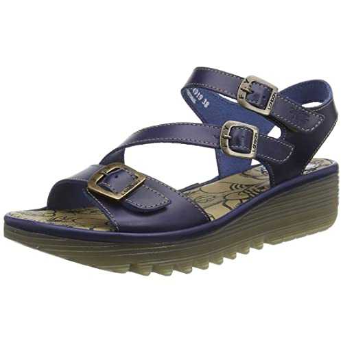 Fly London Women's Elit141fly Open Toe Sandals, Blue Blue 001, 6 UK