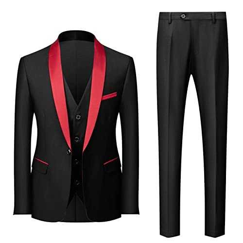 Men Suits Solid Color Fashion Casual Party Dress Up Suit Jacket Vest Pants 3 Piece Mens Dress Set