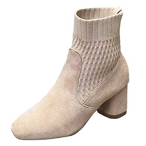 Women Suede Boots Lace Up Chunky Ankle Boots Women Flat Ankle Boots Women Wide Fit Extra Wide Calf Boots for Women Womens Ladies Extra Wide Fit Black Ankle Boots